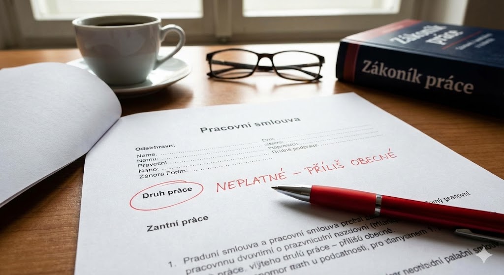 Neplatná pracovní smlouva kvůli špatně určenému druhu práce
